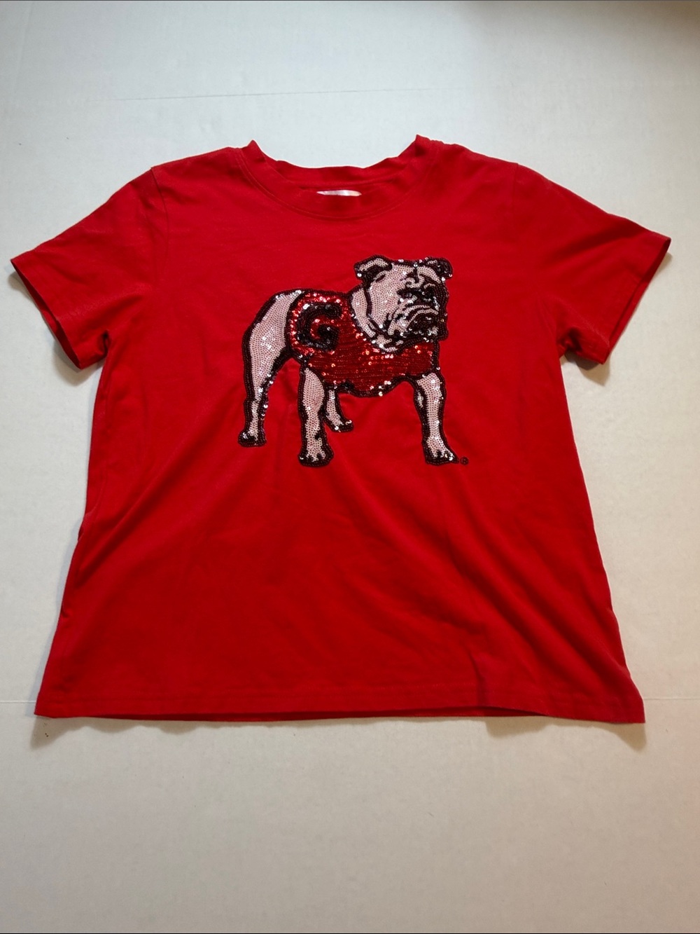 Stewart Simmons UGA Standing Bulldog Sequin Top